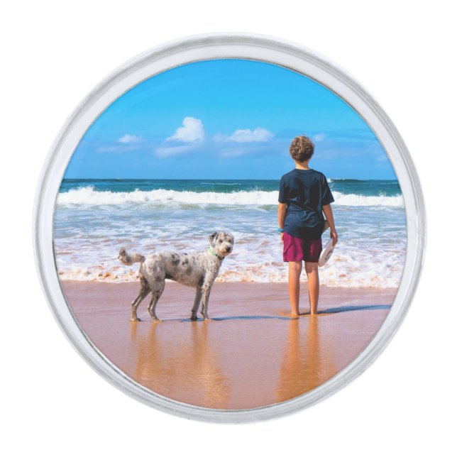 Custom Photo Lapel Pin Gift with Your Photos (Front)