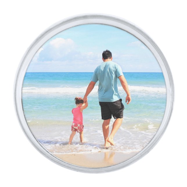 Custom Photo Lapel Pin Your Photos Gift (Front)