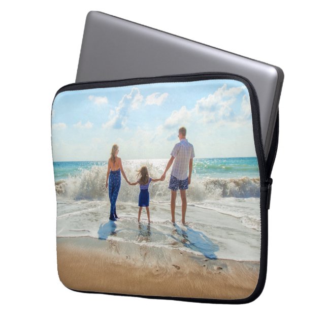 Custom Photo Laptop Sleeve Your Family Photos Gift (Front Left)
