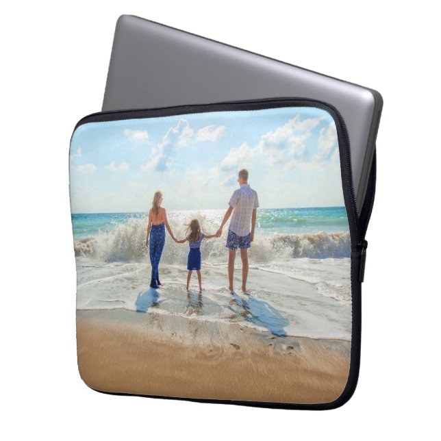 Custom Photo Laptop Sleeve Your Family Photos Gift (Front Left)