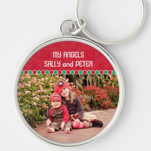 Custom Photo Large Premium Keychain (Front)