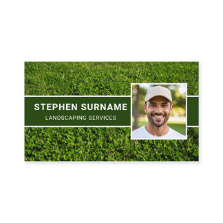 Custom Photo Lawn Mowing Yard Care Landscaper Business Card