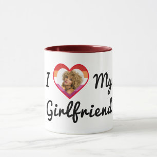 Custom Photo Lesbian Pride I Love My Girlfriend Mug
