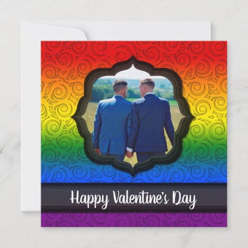 Custom Photo LGBTQ Gay Valentine's Day Card | Zazzle