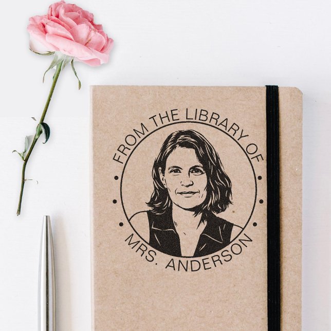 Custom Photo Library Teacher Self Inking Stamp (Creator Uploaded)