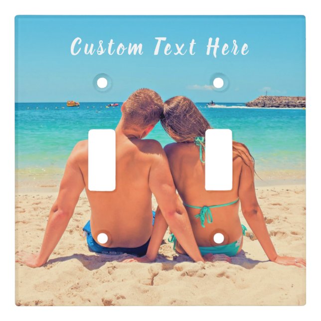 Custom Photo Light Switch Cover with Text (Front)