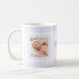 Custom Photo Lilac Pattern Mother’s Day Mom Mommy Coffee Mug