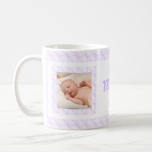 Custom Photo Lilac Pattern Mothers Day Mom Mommy Coffee Mug