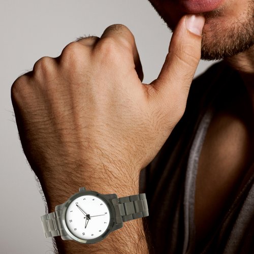 Custom Photo Logo Art Oversized Black Bracelet Watch