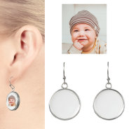 Custom Photo Logo Art Slogan Monogram Personalized Earrings at Zazzle