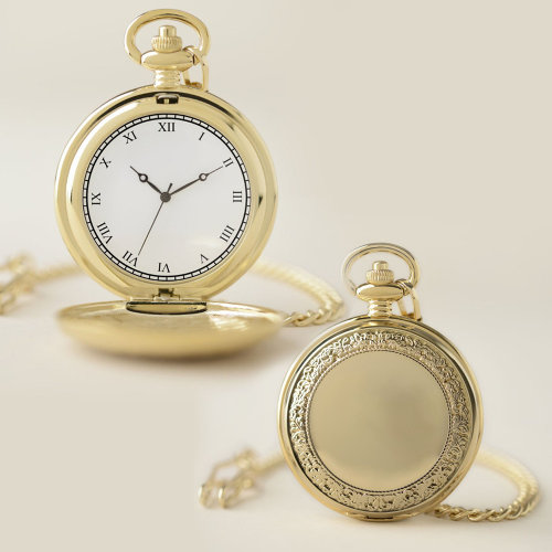 Custom Photo Logo Art Slogan Roman Numbers Face Pocket Watch