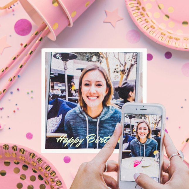 Custom Photo Logo Art Slogan Standard Cocktail Napkins (Creator Uploaded)