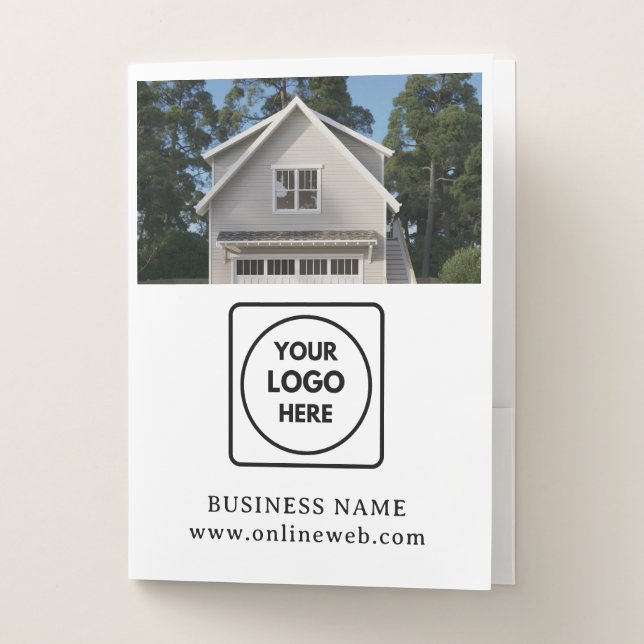 Custom Photo Logo Business Card Pocket Folder (Front)