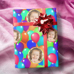 Custom Photo Logo Colorful Balloon Create Your Own Wrapping Paper