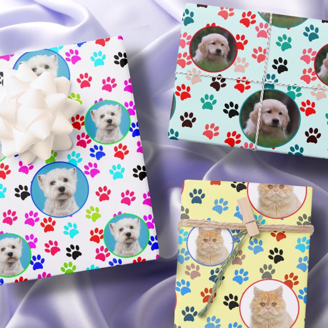 Custom Photo Logo Dog Lover Cat Lover Pet Cute Fun Wrapping Paper Sheets (Creator Uploaded)