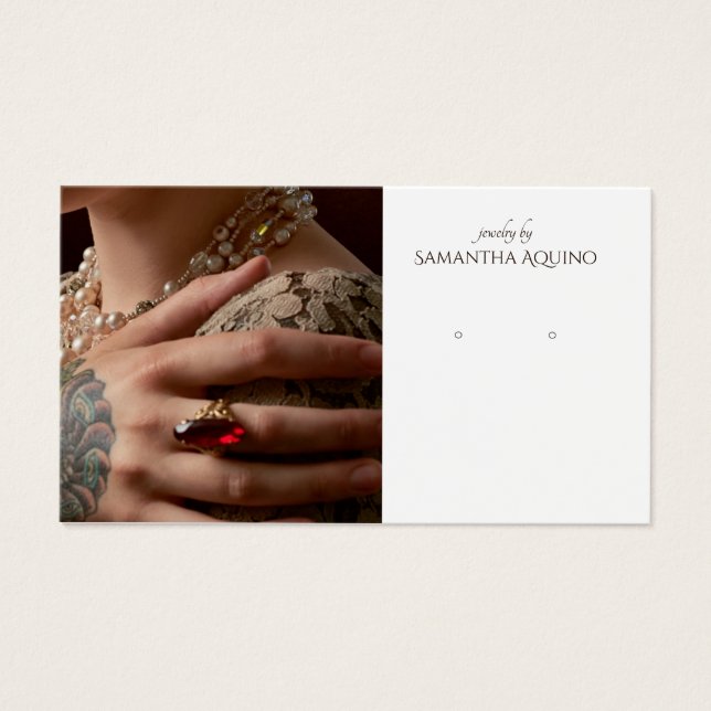 Custom Photo Logo Jeweler Earring Display Card (Front)
