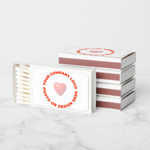 Custom Photo Logo MATCHBOXES - WHITE. Set of 50