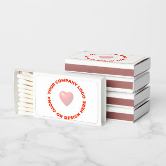 Custom Photo Logo MATCHBOXES - WHITE. Set of 50
