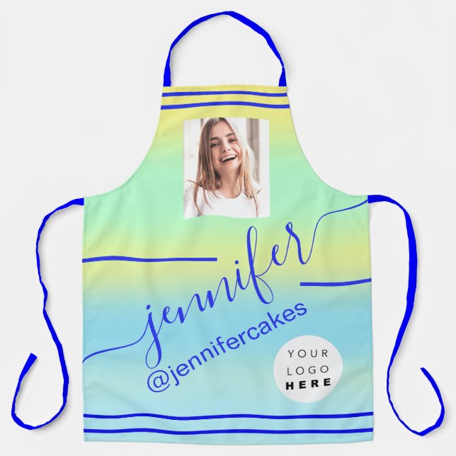 Custom Photo Logo Pool Restaurant Coffee Cakes Apron (Front)