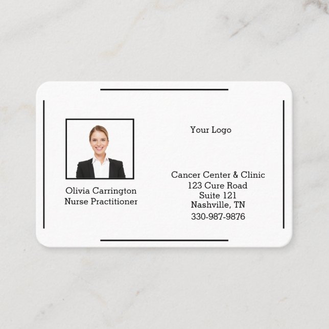 Custom Photo Logo Professional Simple Business Car Business Card (Front)