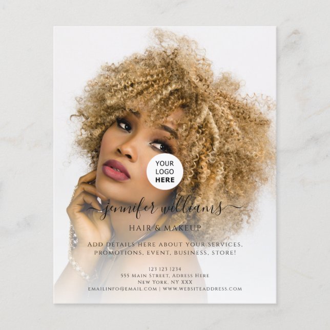 Custom Photo Logo Promotional Modern Black Flyer (Front)