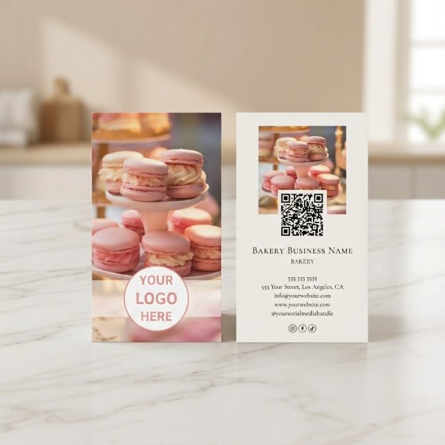 Custom Photo Logo QR Code Bakery Business Card (Custom Photo Logo QR Code Bakery Business Card)