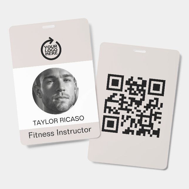 Custom Photo Logo QR Code Business Personalized Badge (Front & Back)