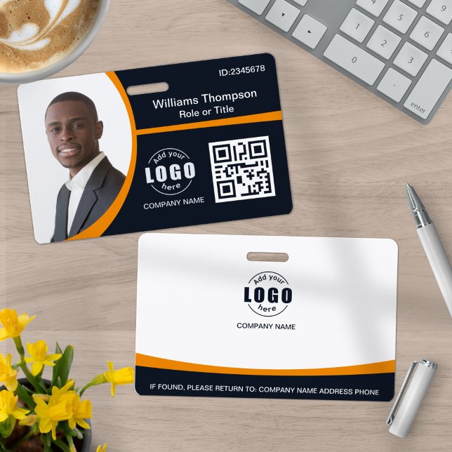 Custom Photo Logo QR Code Employee Corporate Badge (Creator Uploaded)