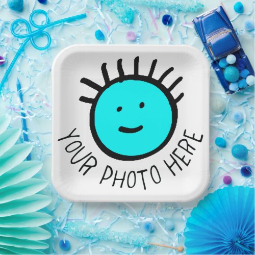 Custom PhotoLogo SQUARE Paper Plates _ 9 Large