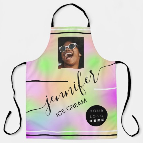 Custom Photo Logo Sweet Cakes Ice Cream Holograph Apron