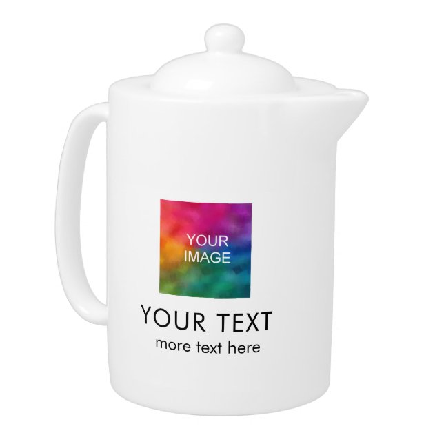 Custom Photo Logo Text Modern Minimalist Best Teapot (Left)