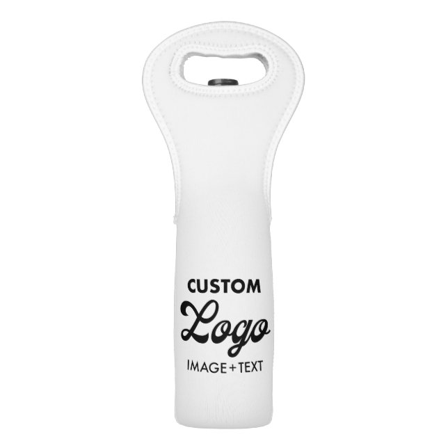 Custom Photo Logo Wine/Champagne Bottle Tote Bag (Front)