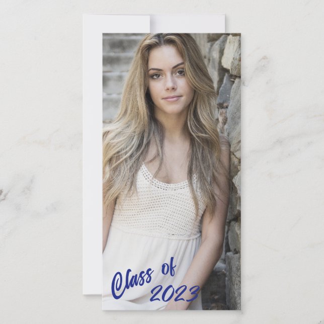 Custom Photo Long and Skinny Class of Graduation Announcement (Front)