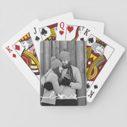 Custom Photo | Love Heart Script Playing Cards