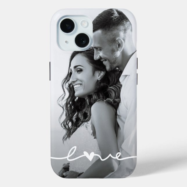 Custom Photo Love Script Case-Mate iPhone Case (Back)