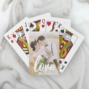 Custom Photo Love Script Playing Cards by Thank_You_Always at Zazzle