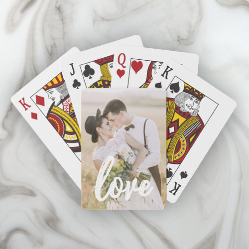 Custom Photo Love Script Playing Cards