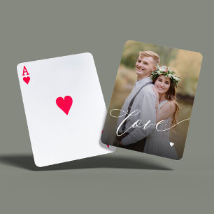 Custom photo love script poker cards
