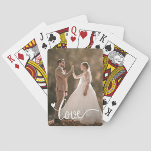 Custom Photo Love Script Poker Cards