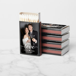 Custom Photo Love script Wedding favors Matchboxes