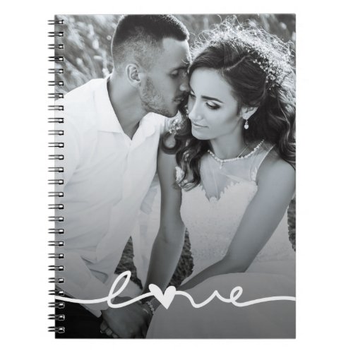 Custom Photo Love Script Wedding Planner Notebook