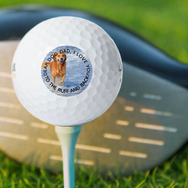 Custom Photo Love You to the Ruff and Back Dog Dad Golf Balls (Creator Uploaded)
