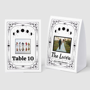 Custom Photo Lovers Bride Groom Tarot Hallowedding Paper Table Tent