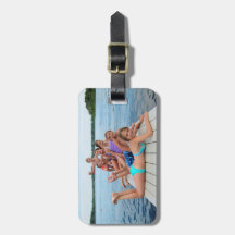Custom photo luggage tag - editable text & color