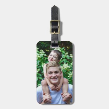 Custom Photo Luggage Tag - Editable Text & Color by Team_Lawrence at Zazzle