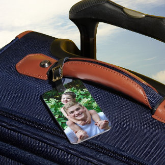 Custom photo luggage tag - editable text & color