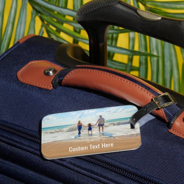 Custom Photo Luggage Tag Your Photos and Text (Front Insitu 3)
