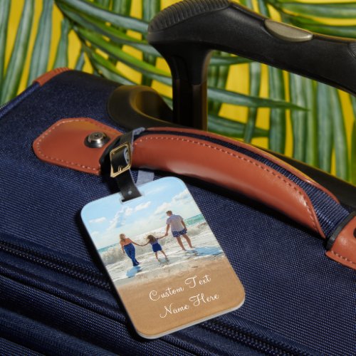 Custom Photo Luggage Tag Your Photos and Text Name