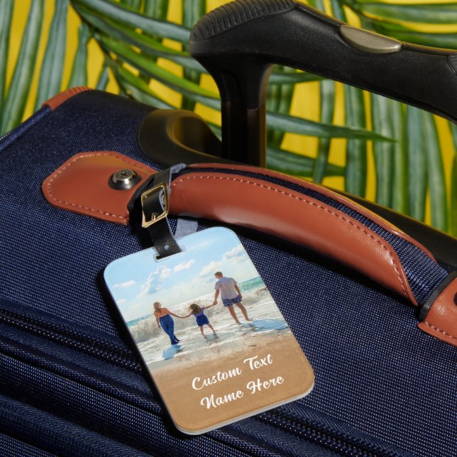 Custom Photo Luggage Tag Your Photos and Text Name (Front Insitu 1)