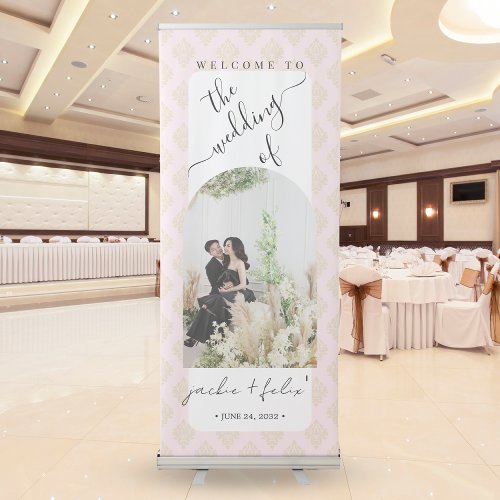 Custom Photo Luxury Wedding Welcome Retractable Banner